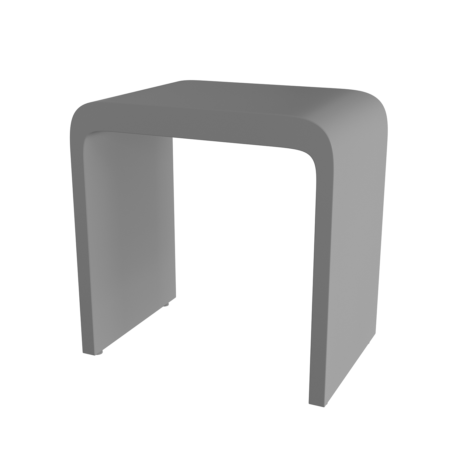 A modern white solid surface bathroom stool with a matte finish and sleek design, featuring a slip-resistant surface and handles for mobility. Order now at www.daxib.com