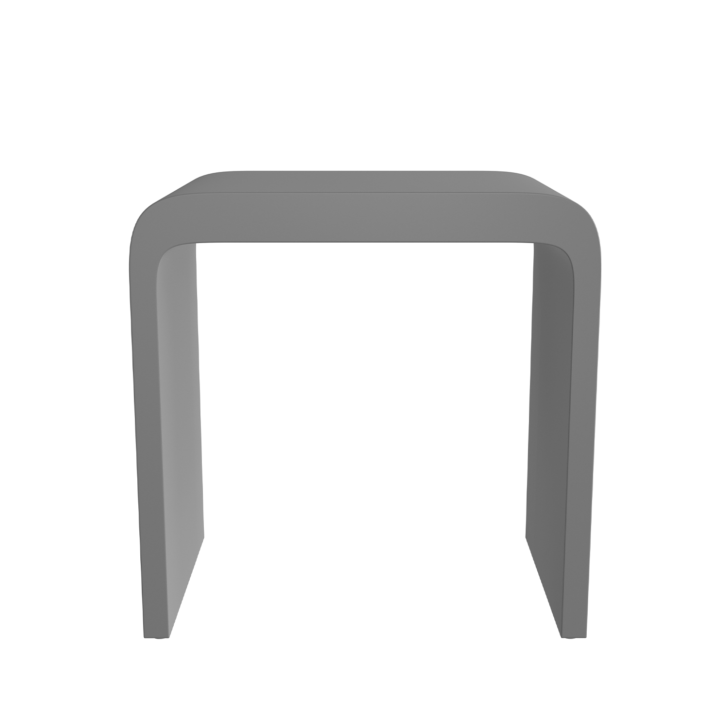 A modern white solid surface bathroom stool with a matte finish and sleek design, featuring a slip-resistant surface and handles for mobility. Order now at www.daxib.com