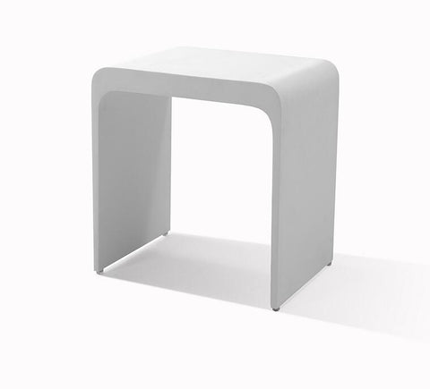 Taburete de baño de superficie sólida DAX - Blanco mate (DAX-ST-04) 