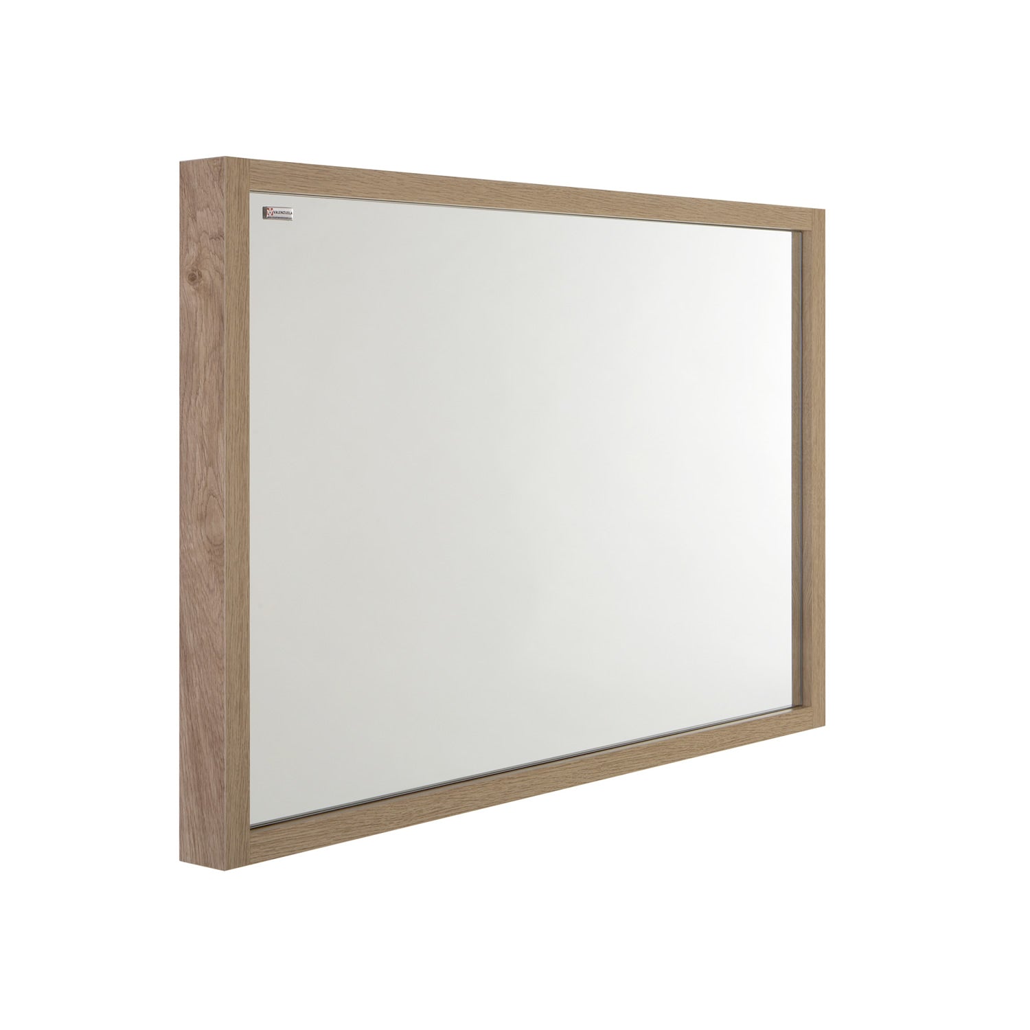 48" Slim Frame Bathroom Vanity Mirror, Wall Mount, Oak, Serie Tino by VALENZUELA