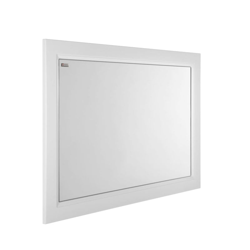 32" Framed Bathroom Vanity Mirror, Wall Mount, White Matt, Serie Class by VALENZUELA