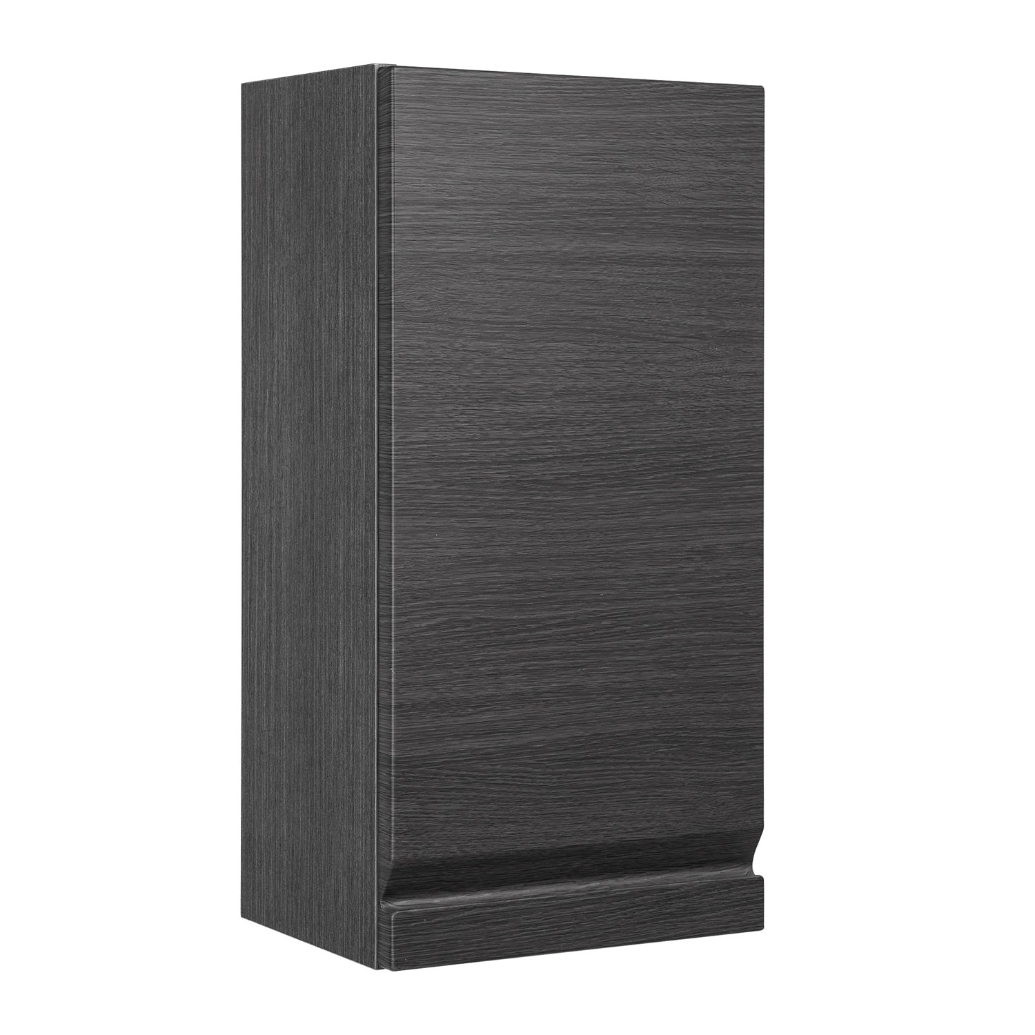 16" Small Side Cabinet, Wall Mount, 1 Door whit Soft Close and Right Opening, Grey, Serie Solco by VALENZUELA