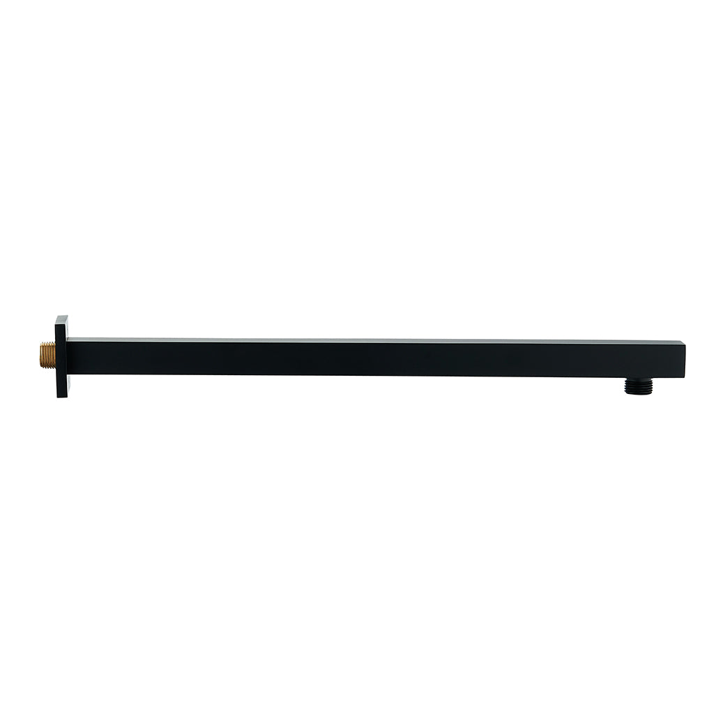 Dax Brass Square Shower Arm - 12" - Matte Black Finish (DAX-1011-325-BL)
