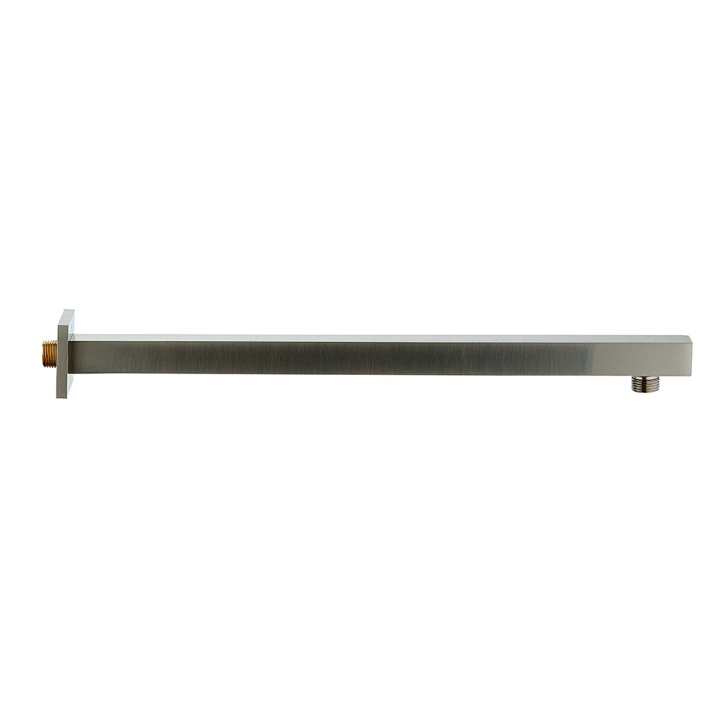 DAX Brass Square Shower Arm - 18" - Brushed Nickel Finish (DAX-1011-450-BN)