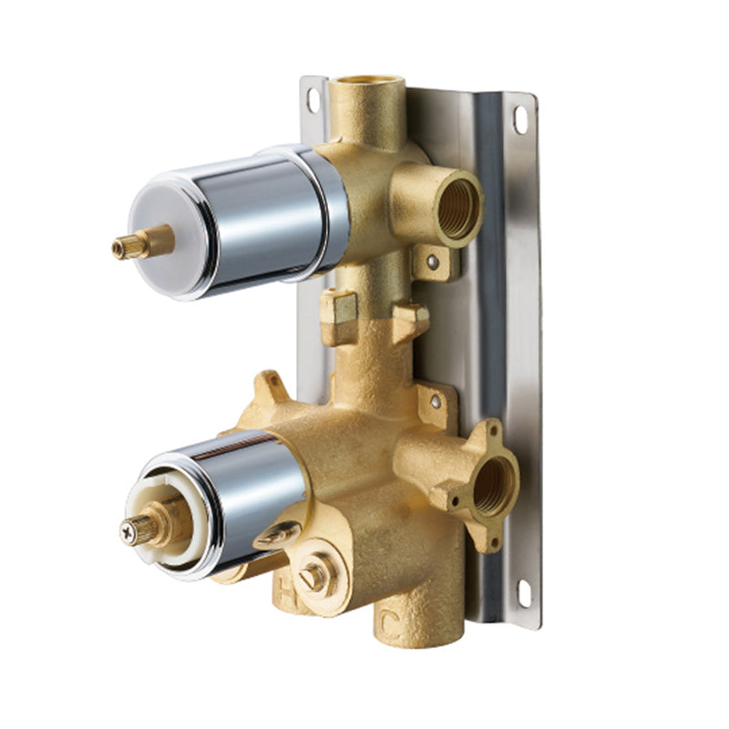 DAX Square Concealed Valve. thermostatic Mixer with 2/3 Function Diverter. Brushed Nickel Finish (DAX-1054-SQ-BN)